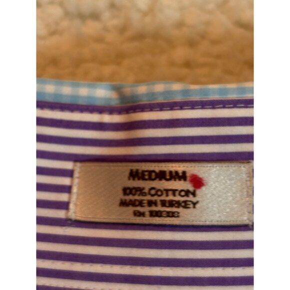 Peter Millar Mens Blue Checkered Dress Shirt Size M - Picture 7 of 16